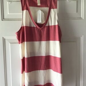 Red and White Striped Sleeveless Top